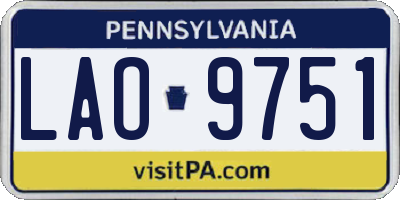 PA license plate LAO9751