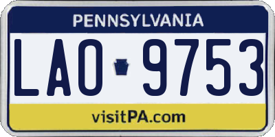 PA license plate LAO9753