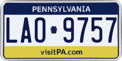 PA license plate LAO9757