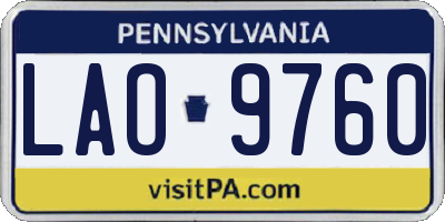 PA license plate LAO9760