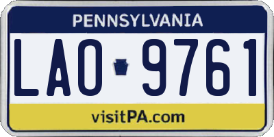 PA license plate LAO9761