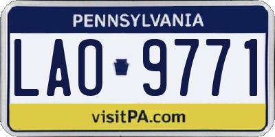 PA license plate LAO9771