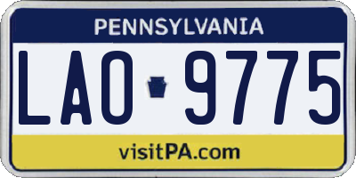 PA license plate LAO9775