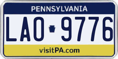 PA license plate LAO9776