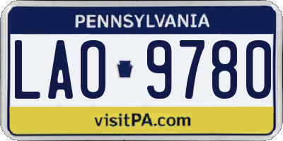PA license plate LAO9780