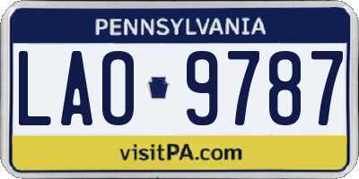 PA license plate LAO9787