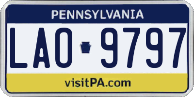 PA license plate LAO9797