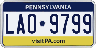 PA license plate LAO9799