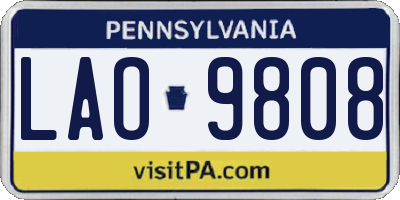 PA license plate LAO9808