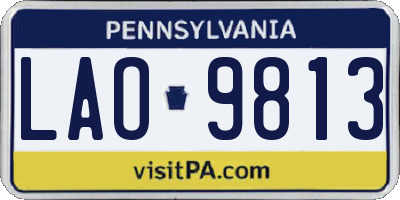 PA license plate LAO9813