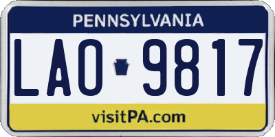 PA license plate LAO9817