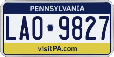 PA license plate LAO9827