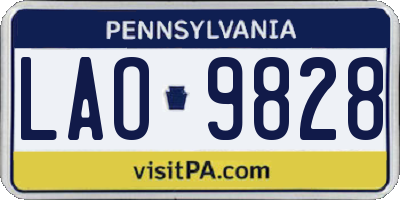 PA license plate LAO9828