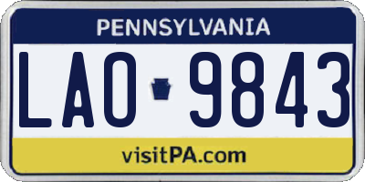 PA license plate LAO9843