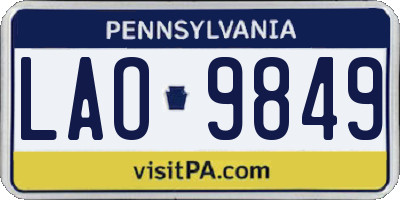 PA license plate LAO9849