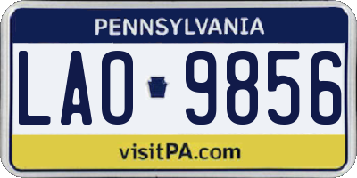 PA license plate LAO9856