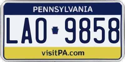 PA license plate LAO9858