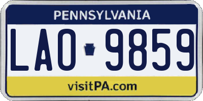 PA license plate LAO9859