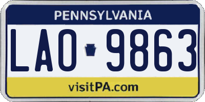 PA license plate LAO9863