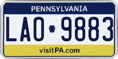 PA license plate LAO9883