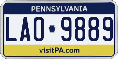 PA license plate LAO9889