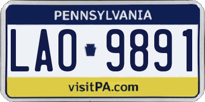 PA license plate LAO9891