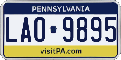 PA license plate LAO9895