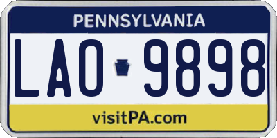 PA license plate LAO9898