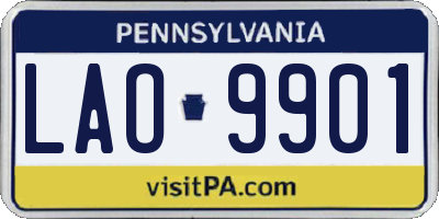 PA license plate LAO9901