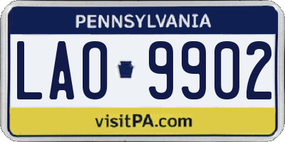 PA license plate LAO9902