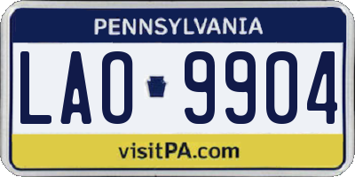 PA license plate LAO9904