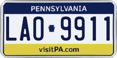 PA license plate LAO9911