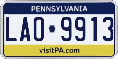 PA license plate LAO9913