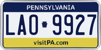 PA license plate LAO9927