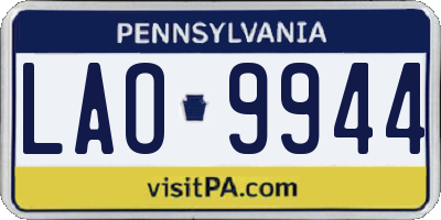 PA license plate LAO9944