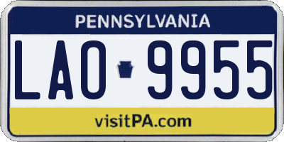 PA license plate LAO9955