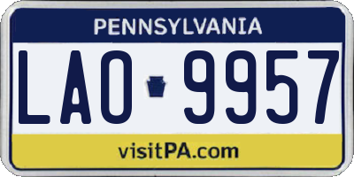 PA license plate LAO9957