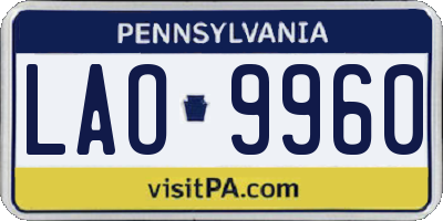 PA license plate LAO9960