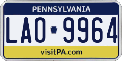 PA license plate LAO9964