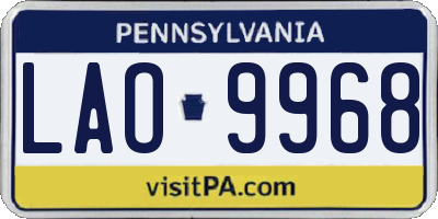 PA license plate LAO9968
