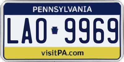 PA license plate LAO9969