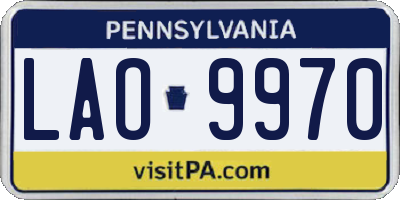 PA license plate LAO9970