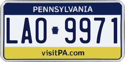PA license plate LAO9971