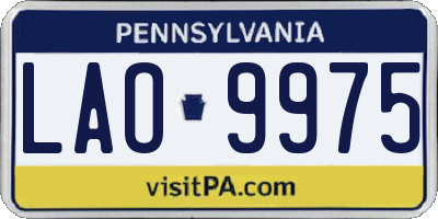 PA license plate LAO9975