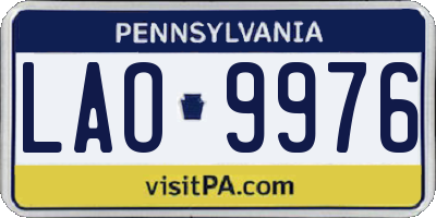 PA license plate LAO9976