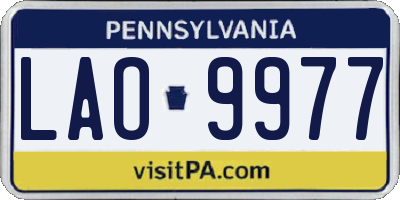 PA license plate LAO9977
