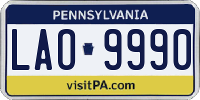 PA license plate LAO9990