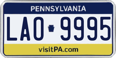 PA license plate LAO9995