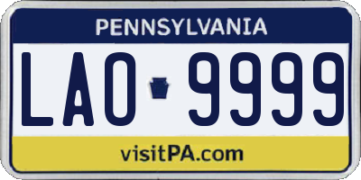 PA license plate LAO9999