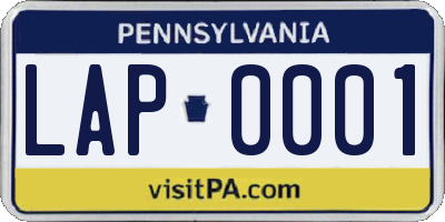 PA license plate LAP0001
